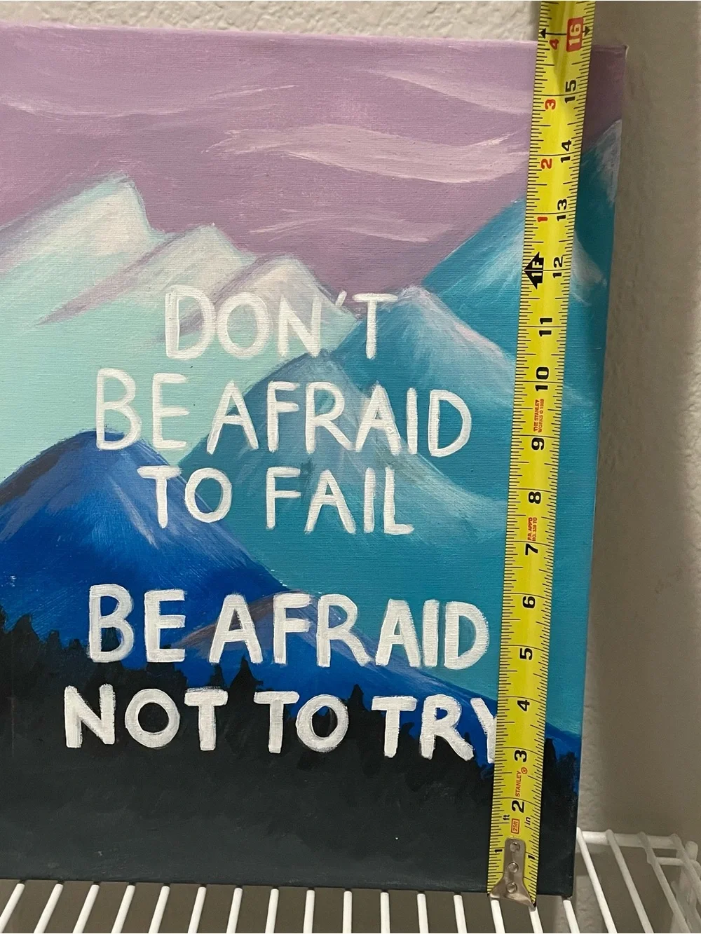 Inspirational Mountain Canvas Wall Art — Blue & Lavender
